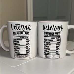 Veteran Nutrition Facts White Mug Set